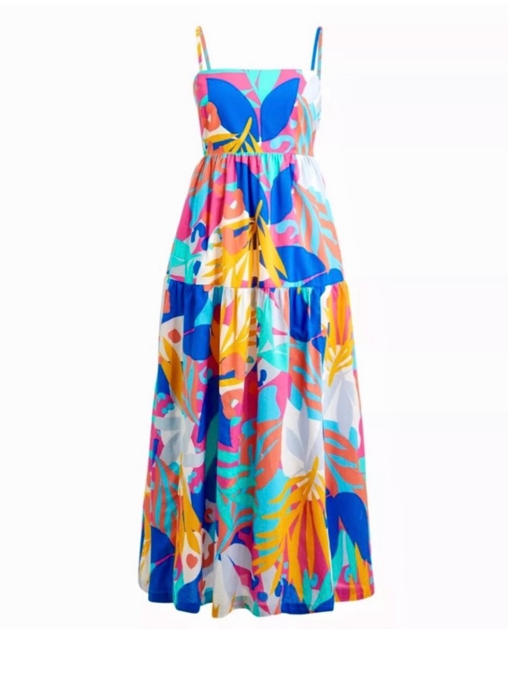 J.Crew Tie-Back Maxi Dress in Re-Imagined Tropical Print 0